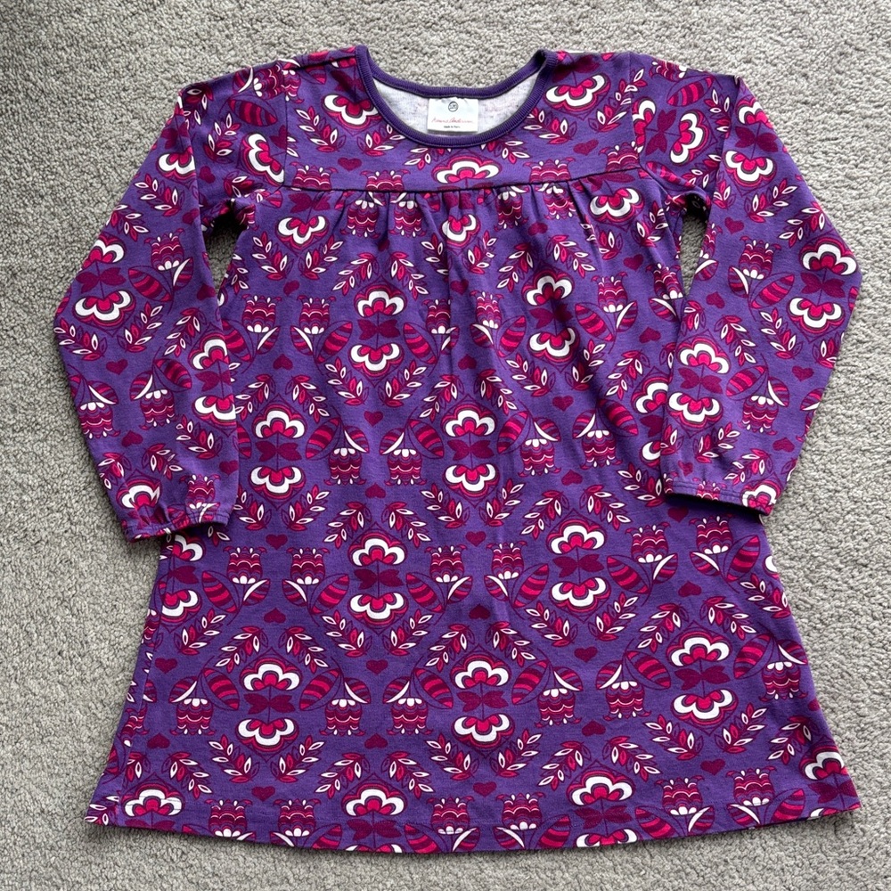 Hanna Andersson long-sleeved cotton dress - purple floral
